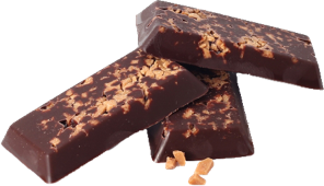 three chocolate bars with butterscotch