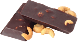 two chocolate bars with cashew nuts