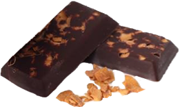 two chocolate bars with coconut flakes