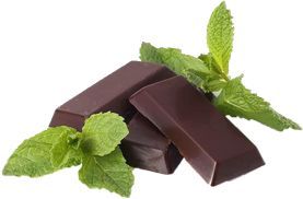 three chocolate bars with mint leaves