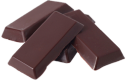 two plain dark chocolate bars